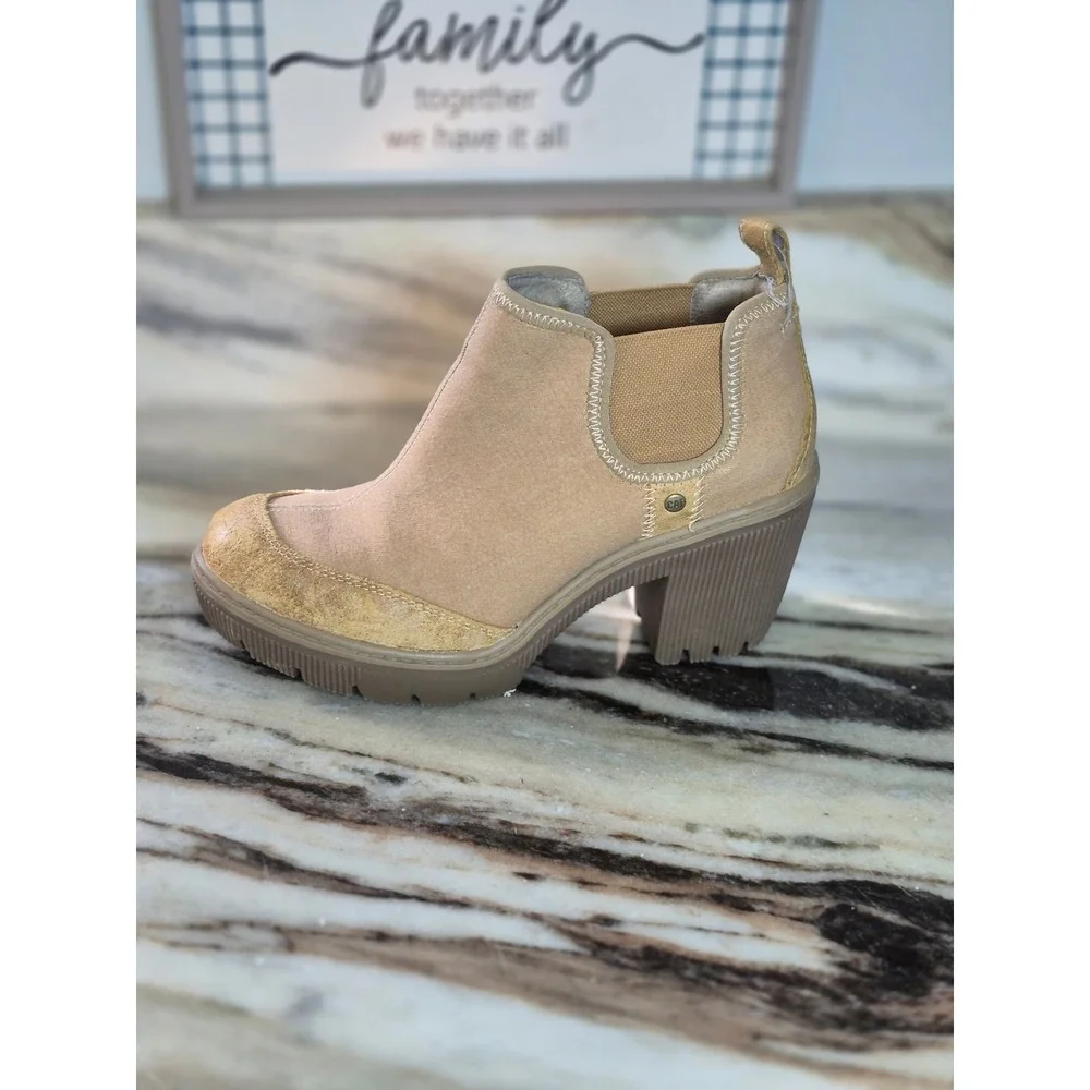 Caterpillar CAT Tan Textile Wedge Ankle Boots Womens‎ 7 Pull On Gorpcore Utility